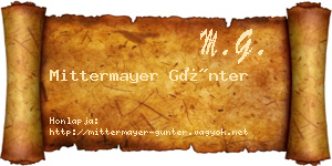 Mittermayer Günter névjegykártya